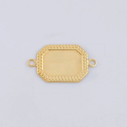 Herraje Placa Marco Bordeado 0.65 g / 3/4 in Oro Amarillo 18K
