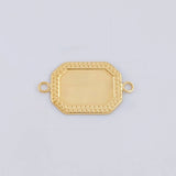 Herraje Placa Marco Bordeado 0.7 g / 3/4 in Oro Amarillo 18K