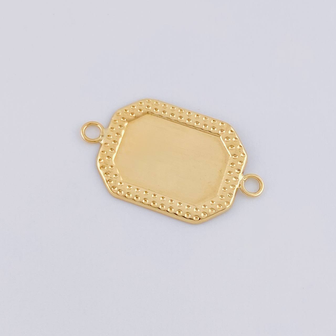 Herraje Placa Marco Bordeado 0.7 g / 1 in Oro Amarillo 18K