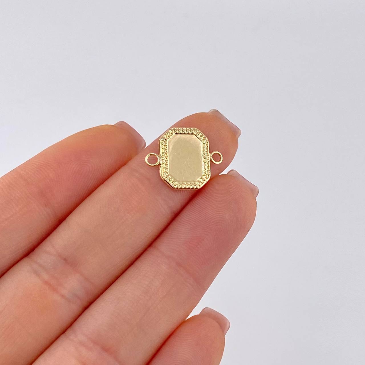 Charm Plate Framed Edge 0.5 g / 1/2 in 18K Yellow Gold