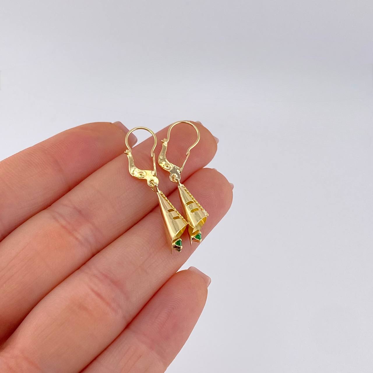 Candongas Lagrima Gota 1.6g / 1 1/2 in Oro Amarillo 18K