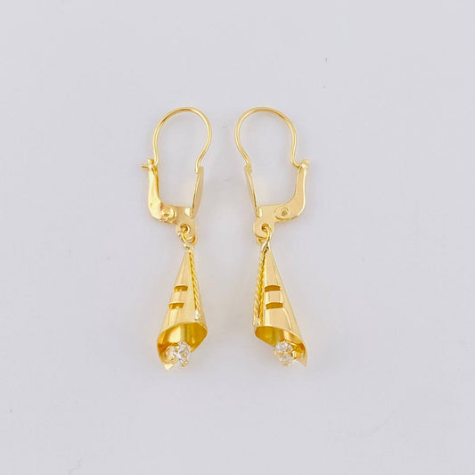 Candongas Lagrima Gota 1.7 g / 3.5 cm Oro Amarillo 18K