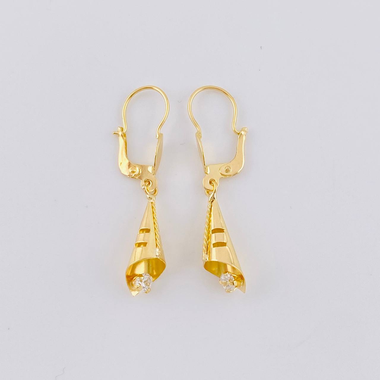 Candongas Lagrima Gota 1.7 g / 3.5 cm Oro Amarillo 18K