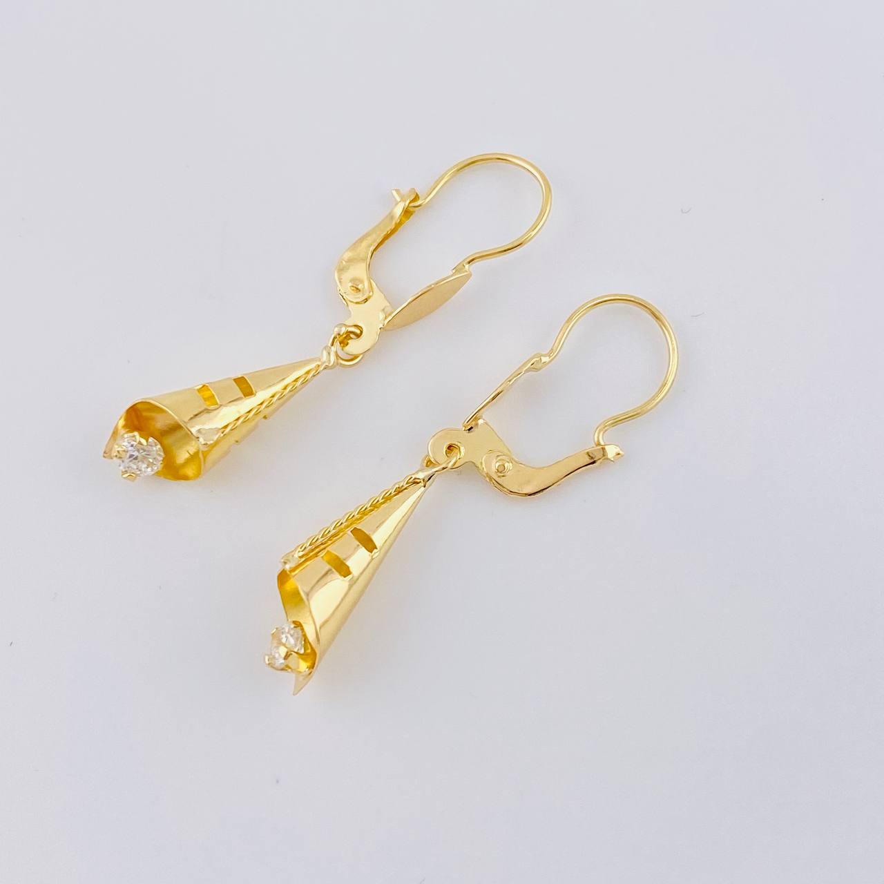 Candongas Lagrima Gota 1.7 g / 3.5 cm Oro Amarillo 18K