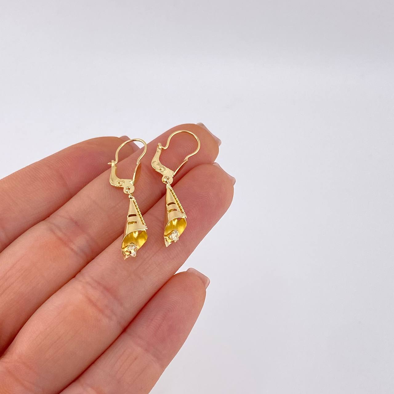 Candongas Lagrima Gota 1.7 g / 3.5 cm Oro Amarillo 18K