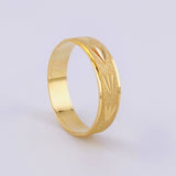 Diamond Cut Matte Reed Band Ring 2.8 g / T10 1/4 Yellow Gold 18K