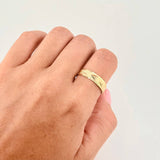 Diamond Cut Matte Reed Band Ring 2.8 g / T10 1/4 Yellow Gold 18K