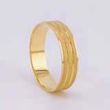 Fabricacion Bajo Pedido Argolla Tres Lineas 4gr / Mate Relieve Oro Amarillo 18K