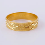Anillo Argolla Malla Zig-Zag Diamantada Mate 2.55 g / T7 Oro Amarillo 18K