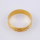 Anillo Argolla Malla Zig-Zag Diamantada Mate 2.55 g / T7 Oro Amarillo 18K