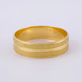 Anillo Argolla Doble Linea Mate 2.4 g / T7 Oro Amarillo 18K