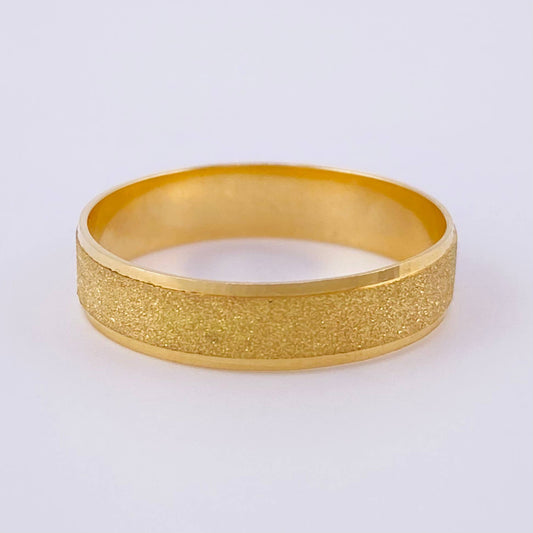 Anillo Argolla Diamantada Carril Mate 2.65 g / T6 3/4 Oro Amarillo 18K
