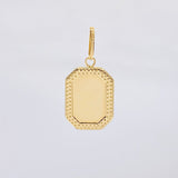 Pendant Plaque Framed Edge 0.5 g / 1 in Yellow Gold 18K
