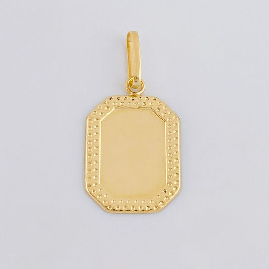 Pendant Plaque with Bordered Frame 0.55 g / 3/4 in 18K Yellow Gold