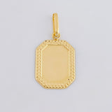 Dije Placa Marco Bordeado 0.5 g / 3/4 in Oro Amarillo 18K