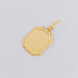 Pendant Plaque Framed Edge 0.5 g / 1 in Yellow Gold 18K