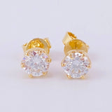 Topos Seis Garras Diamantes 1,3 Qts 2.05 g / in / 5.1 mm Oro Amarillo 18K