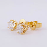 Topos Seis Garras Diamantes 1,3 Qts 2.05 g / in / 5.1 mm Oro Amarillo 18K