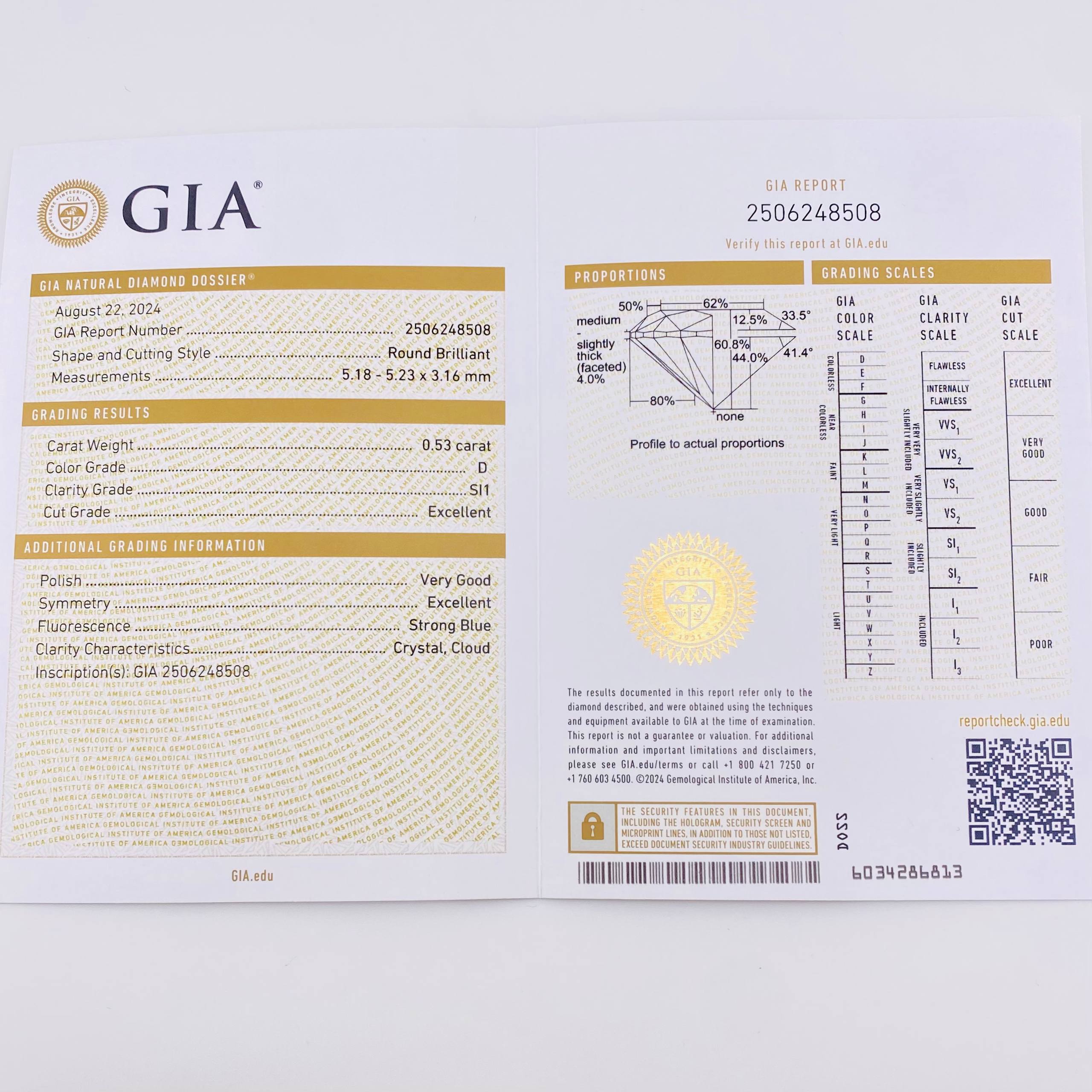 Topos Seis Garras Diamantes 1,3 Qts 2.05 g / in / 5.1 mm Oro Amarillo 18K