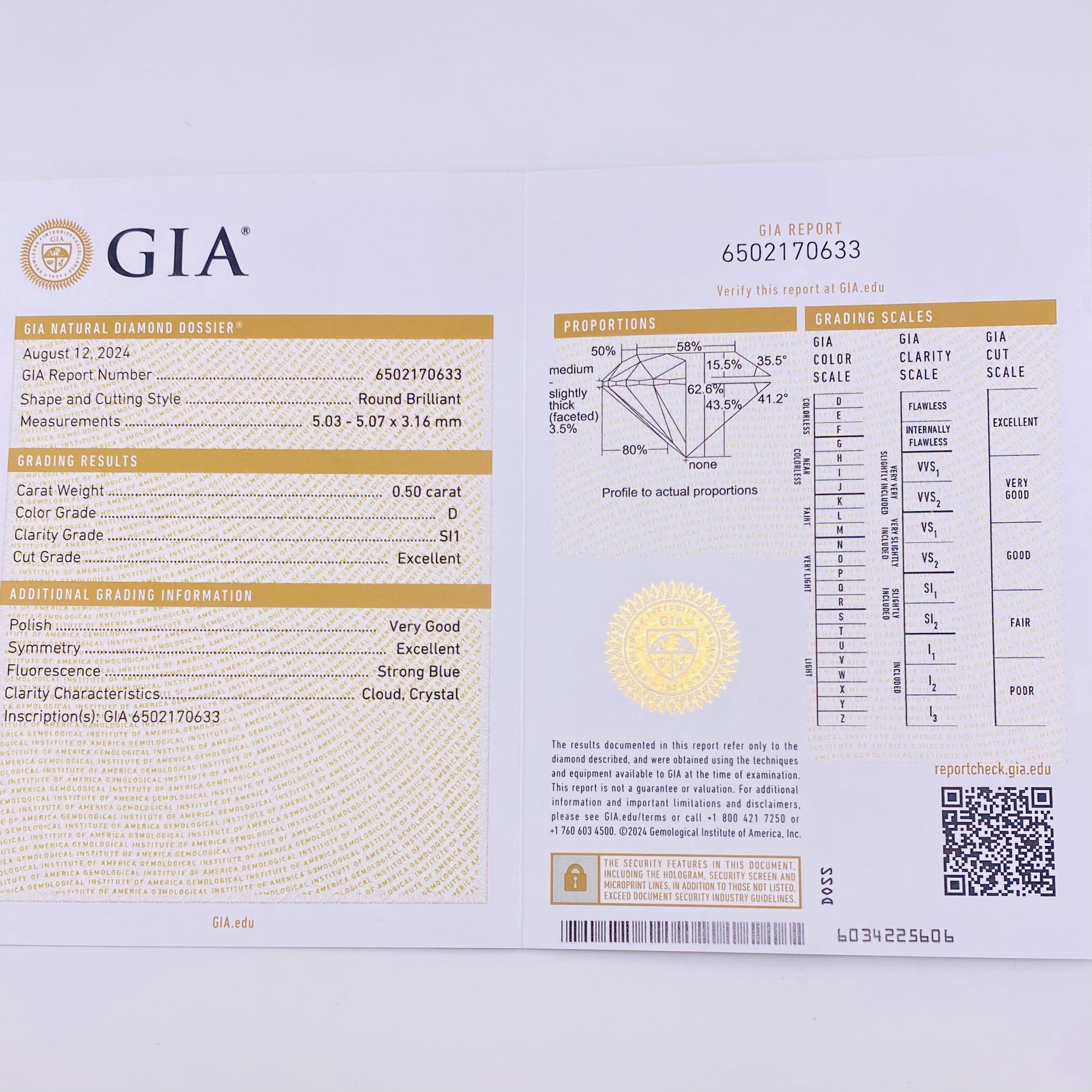 Topos Seis Garras Diamantes 1,3 Qts 2.05 g / in / 5.1 mm Oro Amarillo 18K