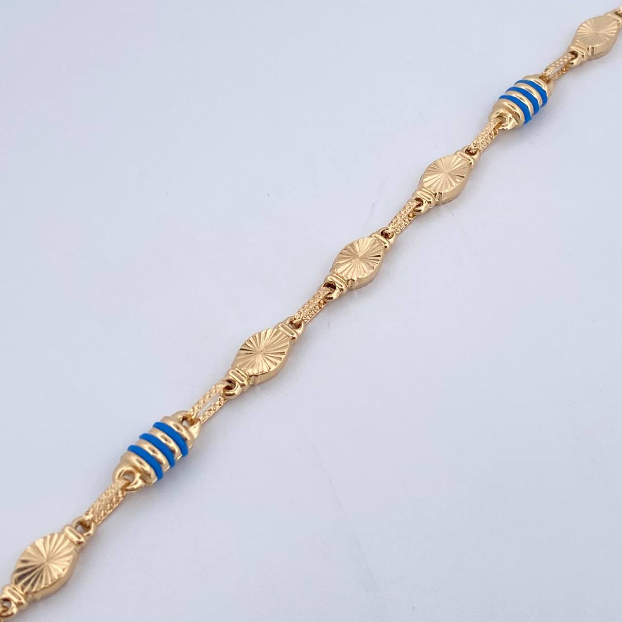 Pulso Rustico Eslabón 5.9gr / 21cm / Oro 18K &