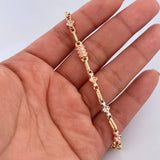 Tobillera Rustica Flores 5.3gr / 25cm / Oro 18K &