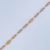 Tobillera Rustica Flores 5.3gr / 25cm / Oro 18K &