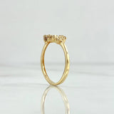 Butterfly Arch Ring 2gr / Size 7 3/4 / White Zircons 18K Yellow Gold