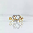 Infinity Heart Faith Ring 2.65gr / Size 6 3/4 / White Zircons 18K Yellow Gold