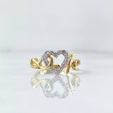 Infinity Heart Faith Ring 2.65gr / Size 6 3/4 / White Zircons 18K Yellow Gold