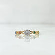 Solitaire Ring Solitaire 1.2gr / Size 5 1/4 / White Blue Orange Green Yellow Zircons 18K Yellow Gold