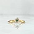 Flower Arch Ring 1.5gr / Size 5 3/4 / White Zircons Yellow Gold 18K