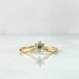 Flower Arch Ring 1.5gr / Size 5 3/4 / White Zircons Yellow Gold 18K