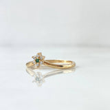 Flower Arch Ring 1.5gr / Size 5 3/4 / White Zircons Yellow Gold 18K
