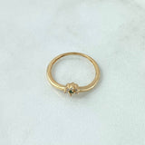 Flower Arch Ring 1.5gr / Size 5 3/4 / White Zircons Yellow Gold 18K
