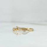 Vine Ring 1.8gr / Size 7 3/4 / White Zircons 18K Yellow Gold