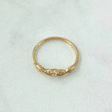 Vine Ring 1.8gr / Size 7 3/4 / White Zircons 18K Yellow Gold