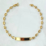 Pulso GC Placa Rectangular 2.6gr / 7 in / 4mm Oro Amarillo 18K