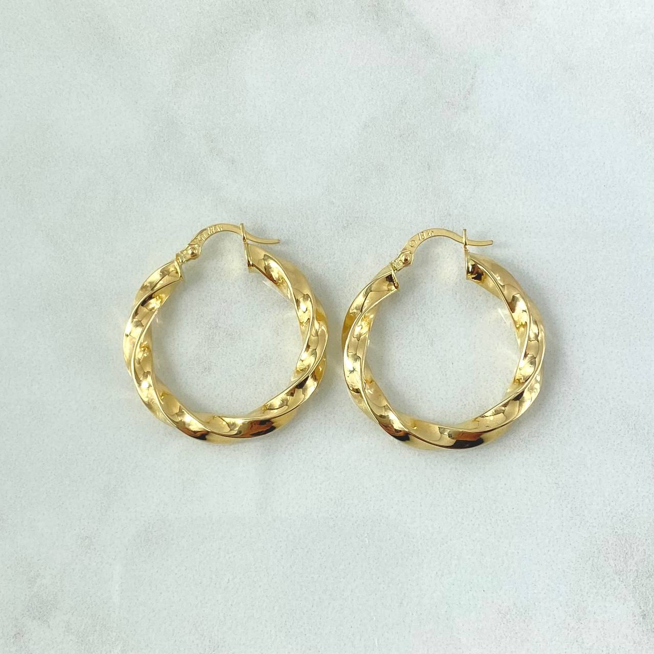 Hoop Earrings Hoop Earrings 3.9gr / 3.1cm / Twisted 18K Yellow Gold ©