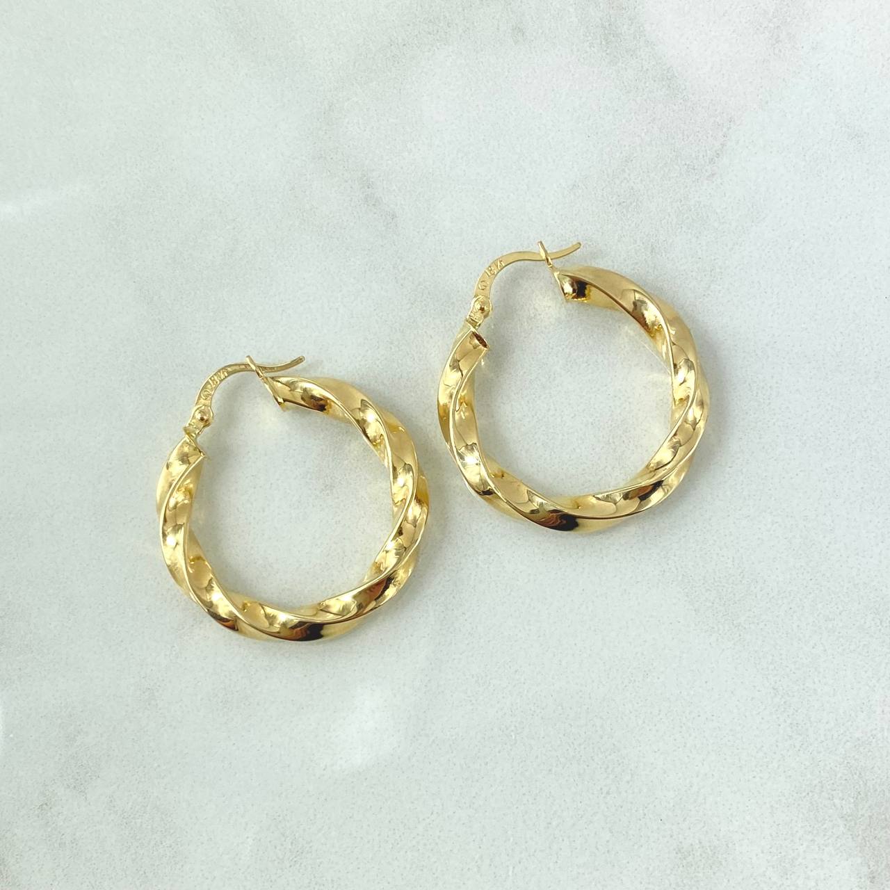 Hoop Earrings Hoop Earrings 3.9gr / 3.1cm / Twisted 18K Yellow Gold ©