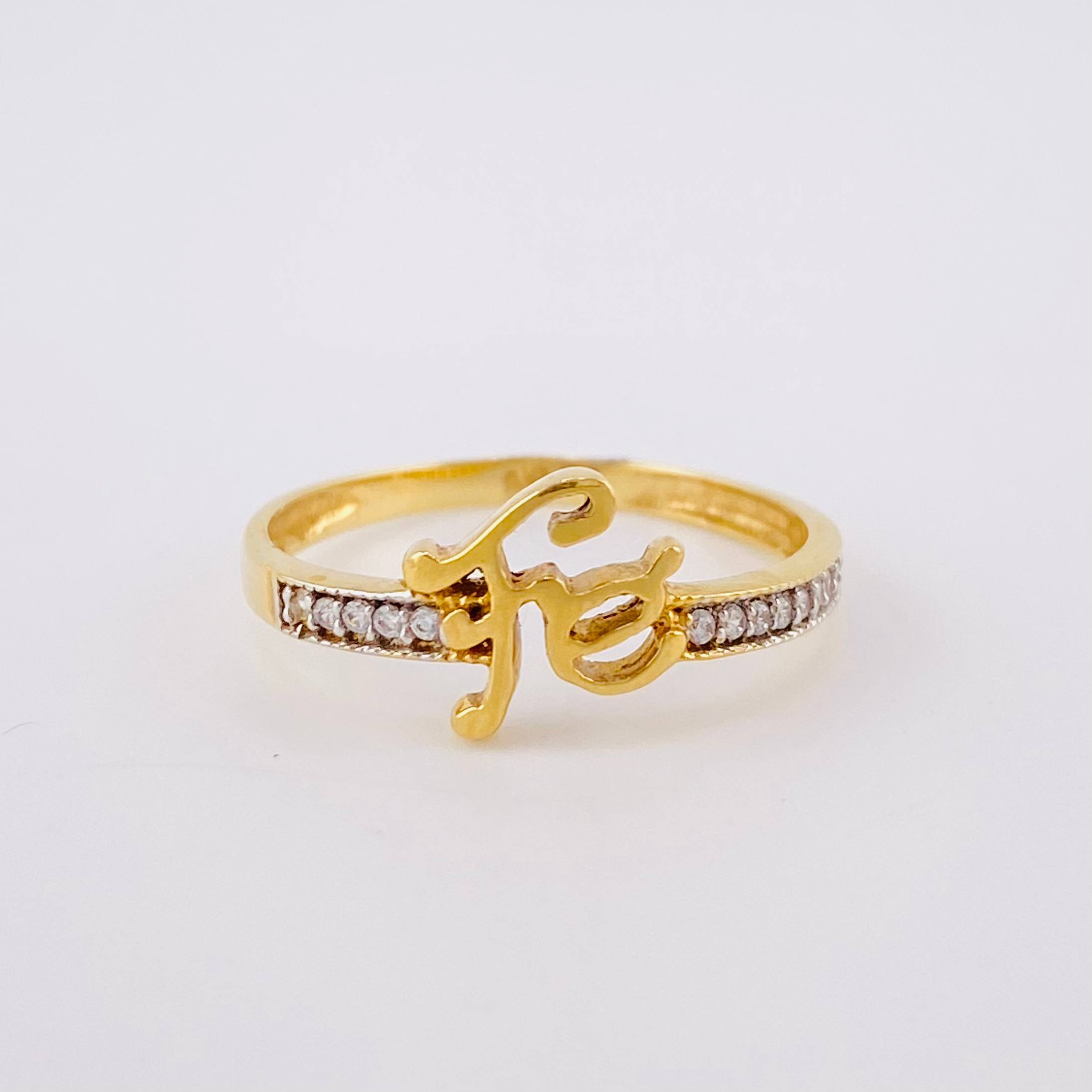 Churumbela Faith Ring 1.55g / Size 6 1/4 / White Cubic Zirconia Two-Tone Yellow and White Gold