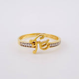 Churumbela Faith Ring 1.55g / Size 6 1/4 / White Cubic Zirconia Two-Tone Yellow and White Gold