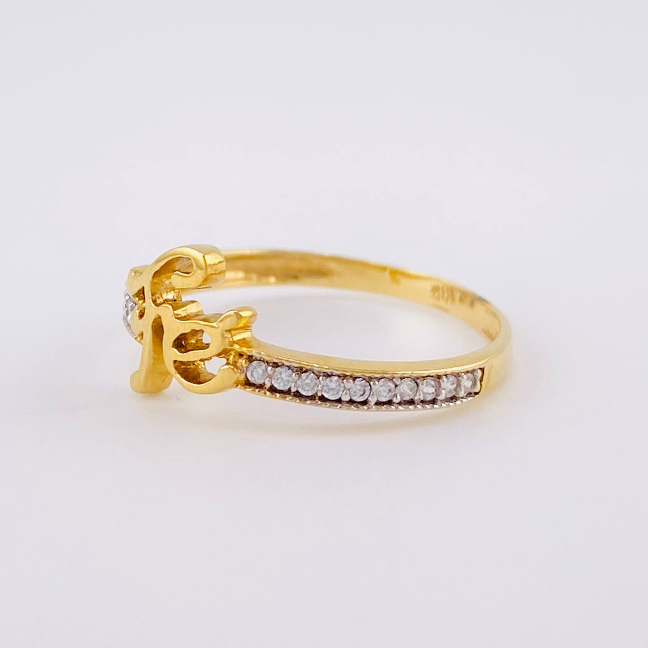 Churumbela Faith Ring 1.55g / Size 6 1/4 / White Cubic Zirconia Two-Tone Yellow and White Gold