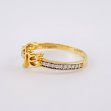Churumbela Faith Ring 1.55g / Size 6 1/4 / White Cubic Zirconia Two-Tone Yellow and White Gold