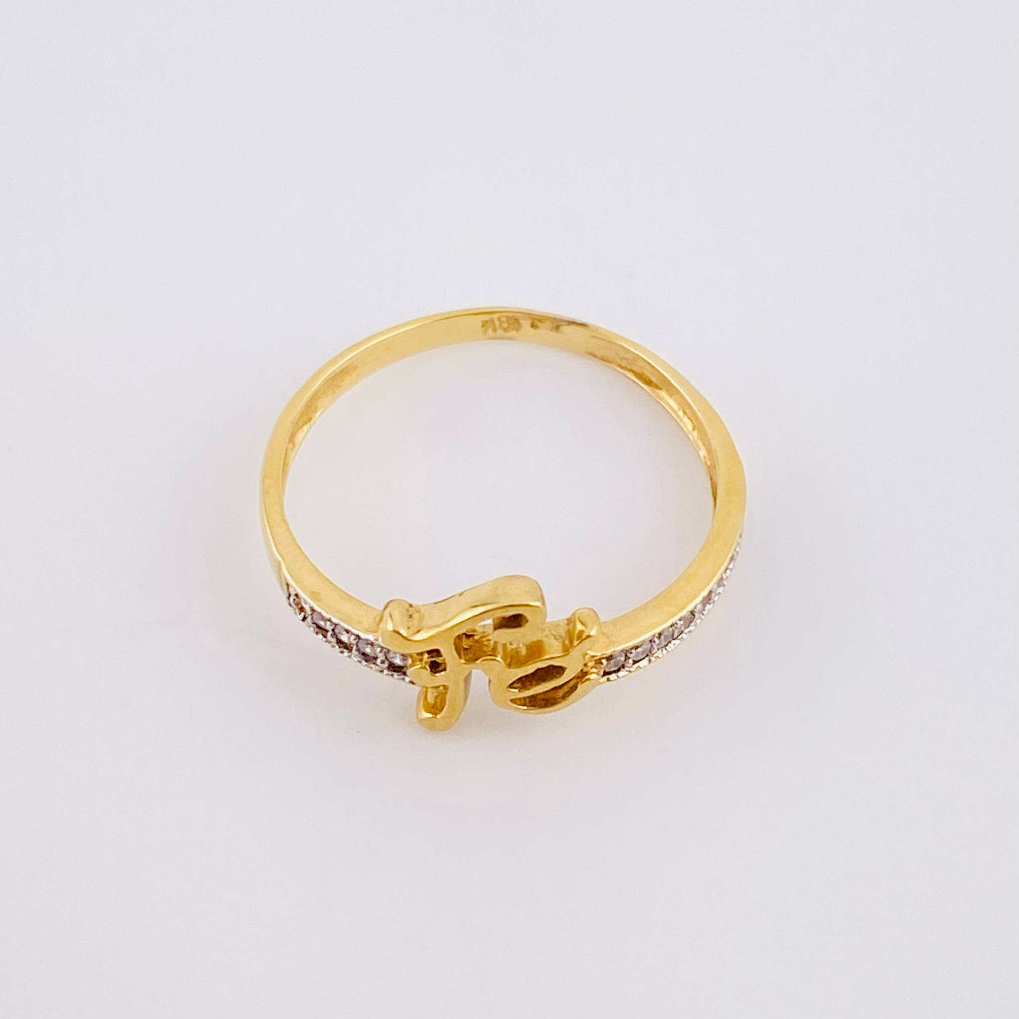 Churumbela Faith Ring 1.55g / Size 6 1/4 / White Cubic Zirconia Two-Tone Yellow and White Gold