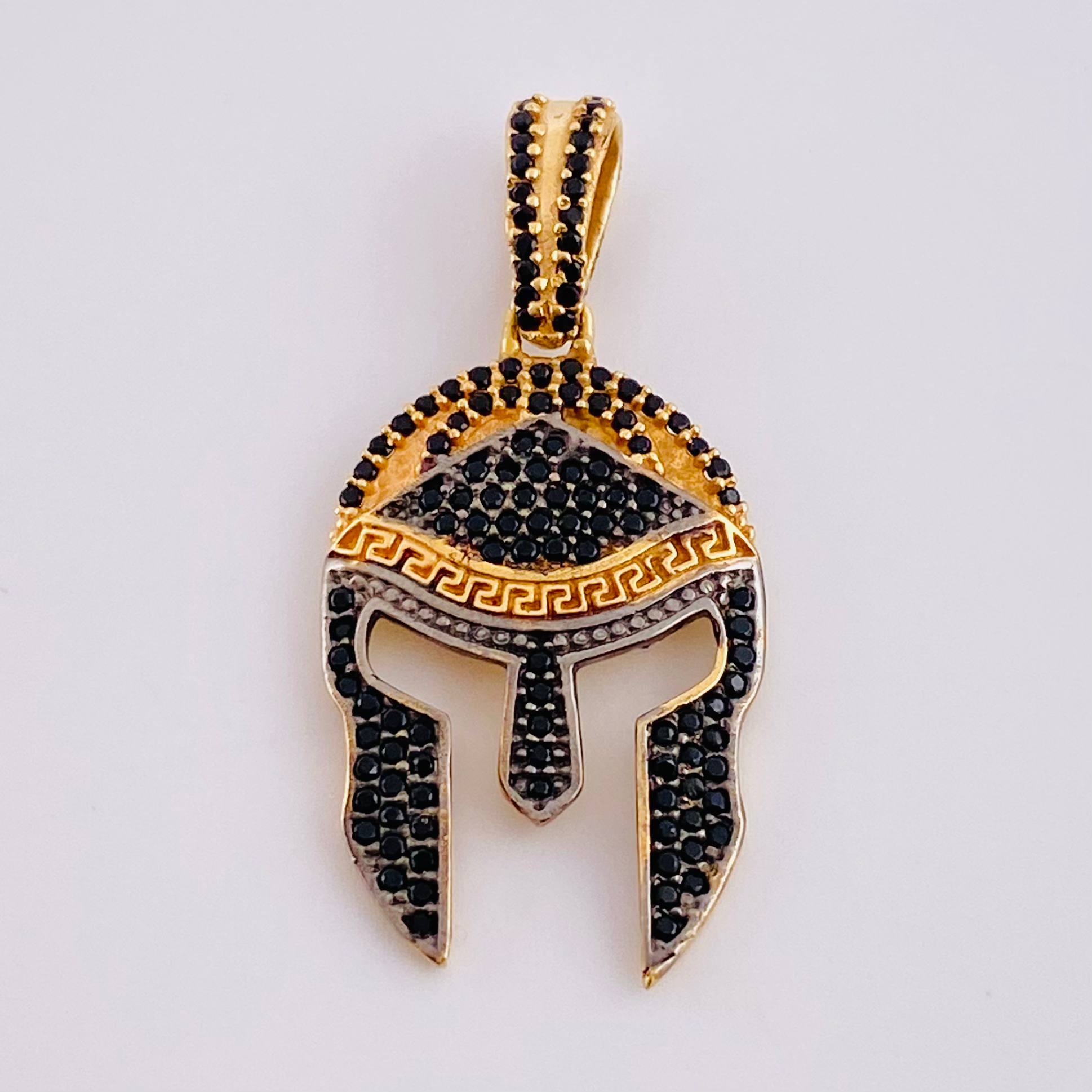 Pendant Trival Helmet 4.7gr / 3.7cm / Black Zircons Rose Gold
