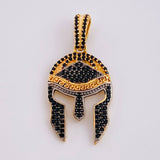Pendant Trival Helmet 4.7gr / 3.7cm / Black Zircons Rose Gold