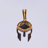 Pendant Trival Helmet 4.7gr / 3.7cm / Black Zircons Rose Gold