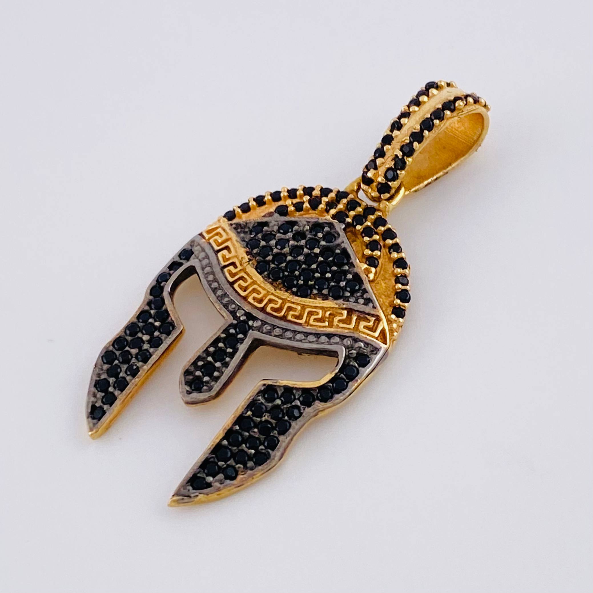 Pendant Trival Helmet 4.7gr / 3.7cm / Black Zircons Rose Gold