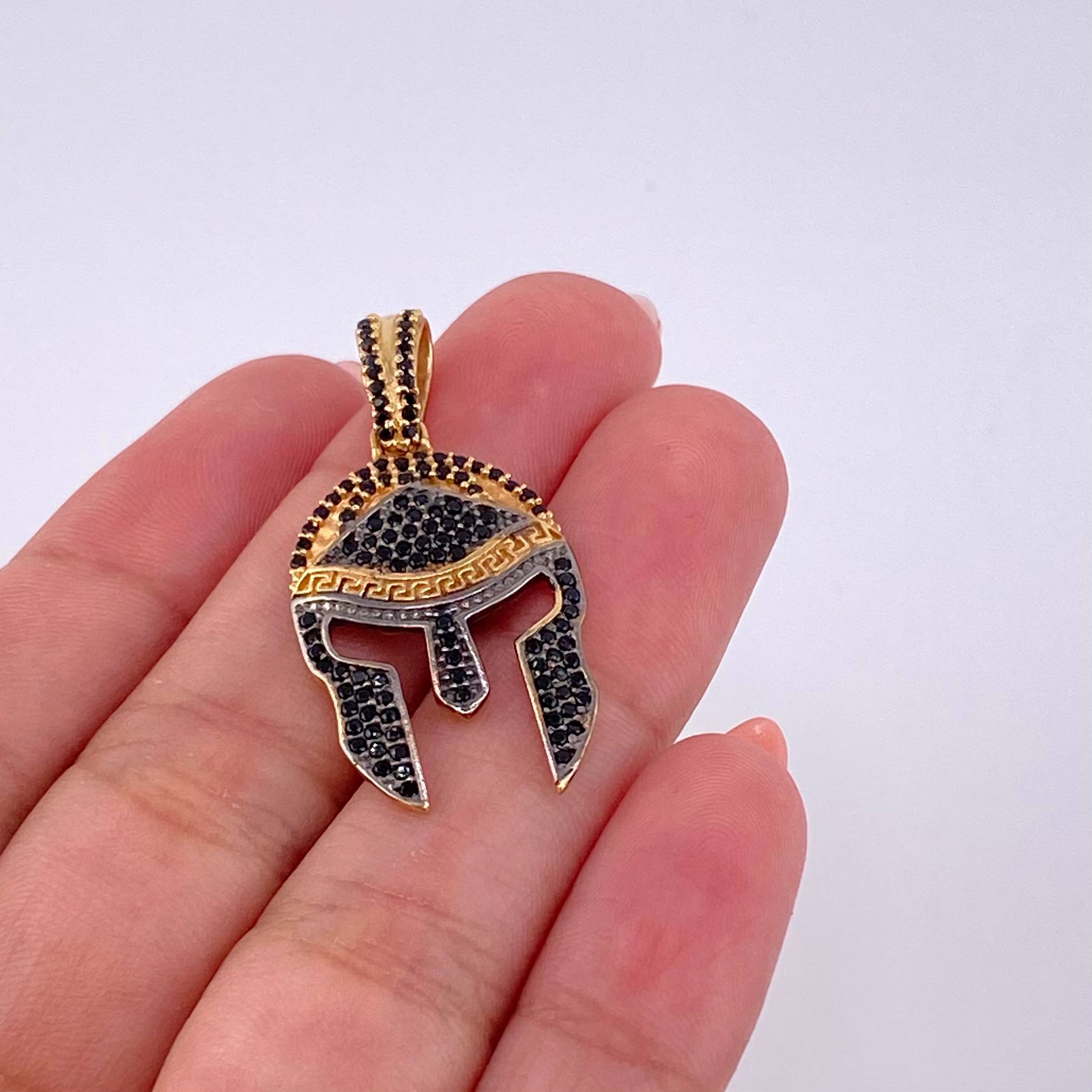 Pendant Trival Helmet 4.7gr / 3.7cm / Black Zircons Rose Gold